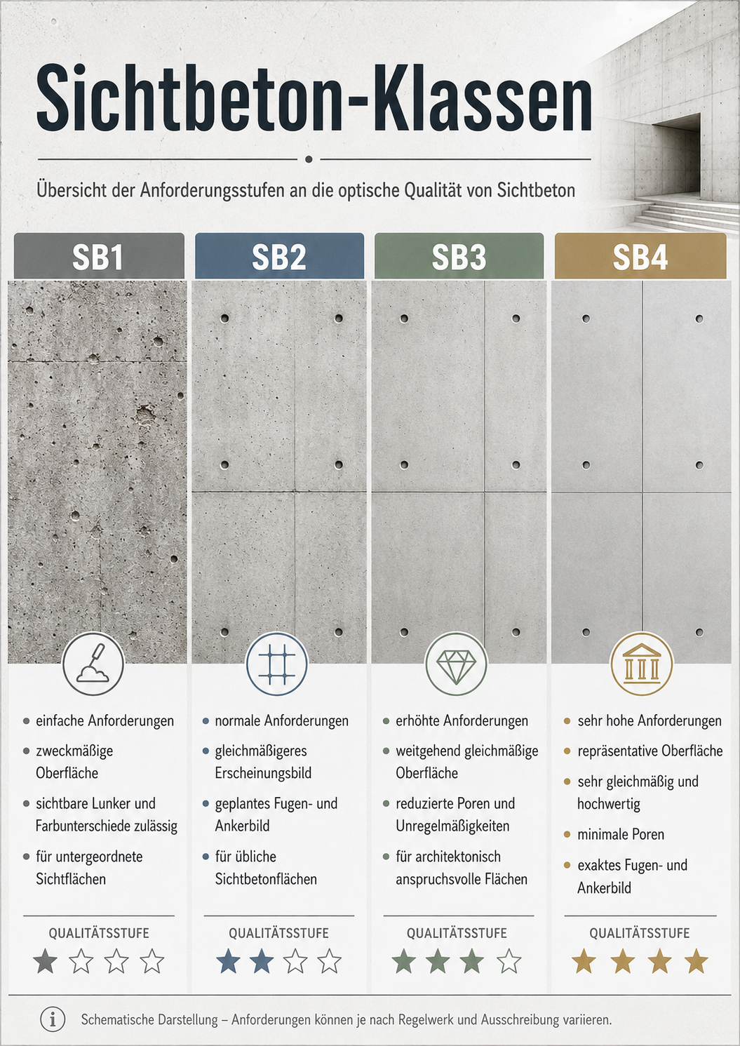 Sichtbeton Klassen: Ein Überblick für Bauprofis
